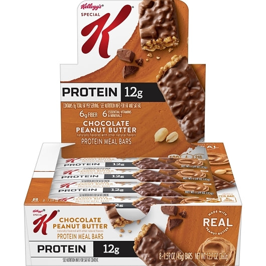 KEEBLER Special K Chocolate Peanut Butter Protein Meal Bars, 6 x 8 x 1.59 oz Case - DOT product image 2