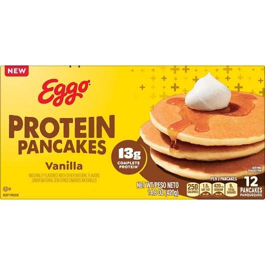 Eggo Protein Vanilla Pancakes, 8 x 14.8 oz Case - Breakfast Foods - image 2