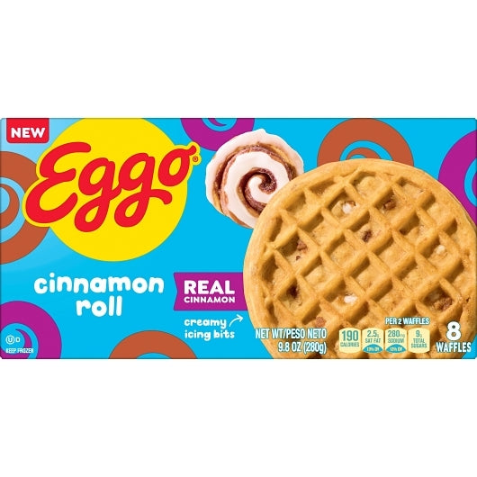 Eggo Cinnamon Roll Waffles, 8 x 9.8 oz Case - Breakfast Foods - image 2