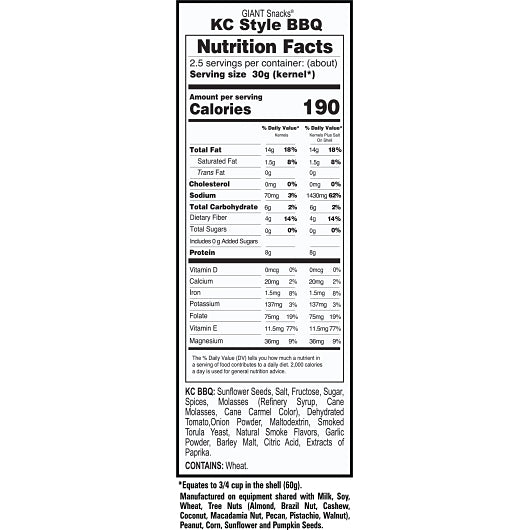Giant Snack Giants Barbecue Seeds, 12 x 5 oz Case - DOT product image 2