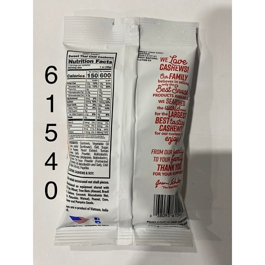 Giant Snack Inc Cashews Sweet Thai Chili, 8 x 4 oz Case - Nuts & Seeds - image 2