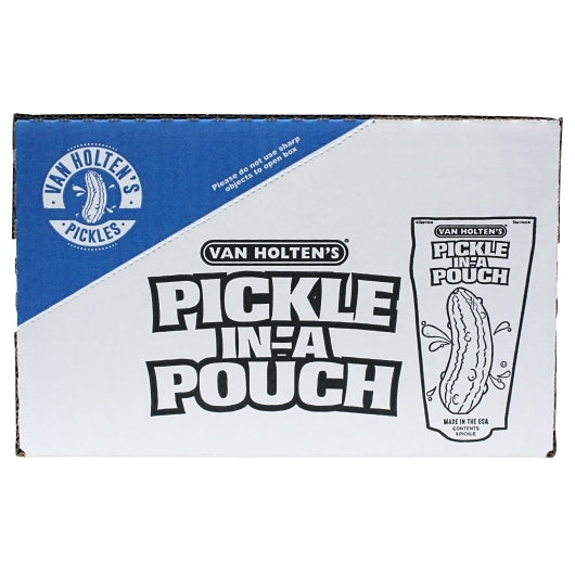 Van Holten's Large Sour Pickle Whole Single Serve Pouch, 12 x 1 each Case - GS1 closed shipping case image