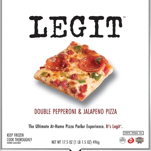 Pep's Legit Stone-baked Crispy Tavern Style Double Pepperoni & Jalapeno Pizza, 6 x 17.5 oz Case - Prepared Foods - image