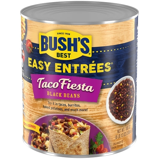 Bushs Taco Fiesta Black Bean, 6 x 108 oz Case - Alternate product angle or state