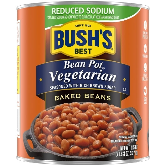 Bushs Best Bean Reduced Sodium Pot Vegetarian Baked Beans Beans, 6 x 115 oz Case - DOT product image 2