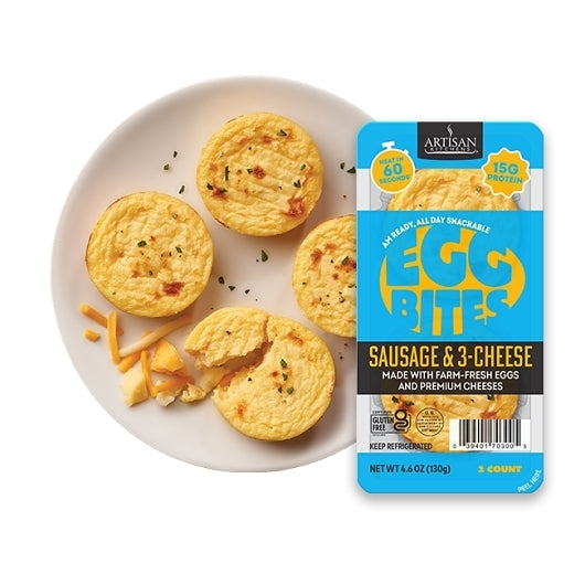 Artisan Kitchens SAUSAGE & THREE CHEESE EGG BITES, 7 x 2 each Case - DOT product image 2