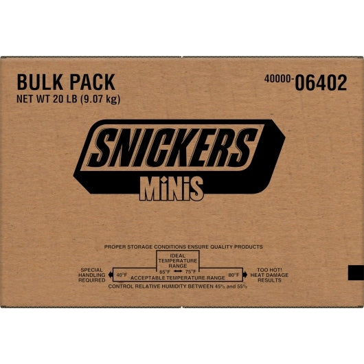 Snickers Minis Chocolate Candy, 1 x 20 lb Case - Candy & Confections - image 2