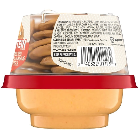 Sabra Red Pepper Hummus with Pretzel, 12 x 4.56 oz Case - Alternate product angle or state