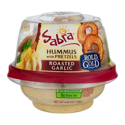 Sabra Garlic Hummus with Pretzels, 12 x 4.56 oz Case - DOT product image 2