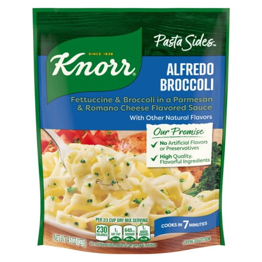 Knorr Pasta Side Meal Fettuccine Alfredo Noodles Broccoli Flavored, 8 x 4.5 oz Case - Pantry Ingredients - image 2