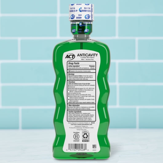 ACT Alcohol Free Mint Mouthwash, 4 x 6 x 18 fl oz Case - Health & Personal Care - image 2