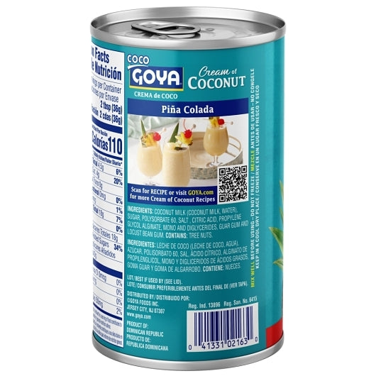 Goya Coco Cream Of Coconut, 24 x 15 oz Case - DOT product image 2