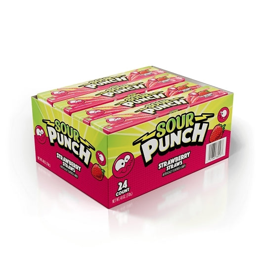 Sour Punch Straws Tray Gummy Candy, 12 x 24 x 2 oz Case - DOT product image 2