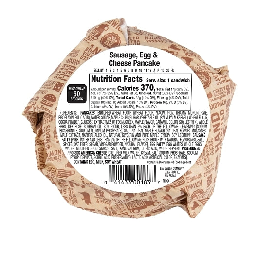 Deli Express Hot-To-Go Individually Wrapped Sausage Egg & Cheese Between Pancake, 12 x 5.2 oz Case - DOT product image 8