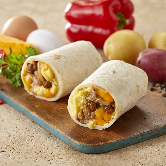San Luis Sunrise Breakfast Burrito: Egg, Sausage & Cheddar Cheese, 12 x 6.2 oz Case - DOT product image 2