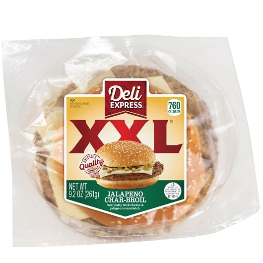 Deli Express Individually Wrapped XX Large Jalapeno Charbroil Cheeseburger, 6 x 9.2 oz Case - DOT product image 8