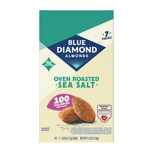 Blue Diamond Almonds Oven Roasted Sea Salt 100 Calorie Pack, 6 x 4.2 oz Case - DOT product image 2
