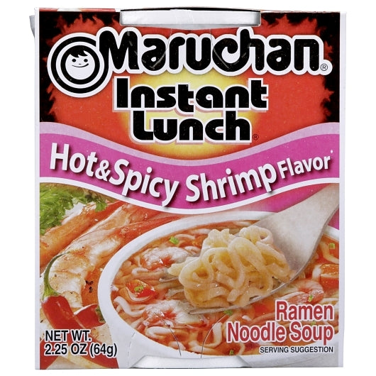 Maruchan Hot & Spicy Shrimp Flavored Ramen Noodle Soup, 12 x 2.25 oz Case - DOT product image 2