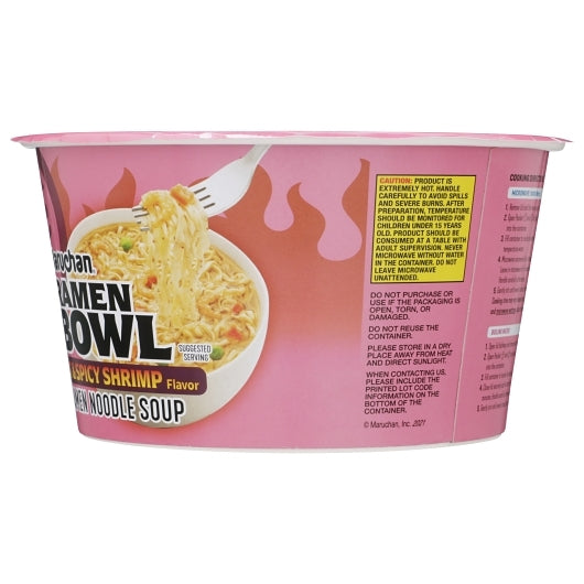 Maruchan Hot & Spicy Shrimp Flavor Ramen Noodle Soup, 6 x 3.32 oz Case - DOT product image 8