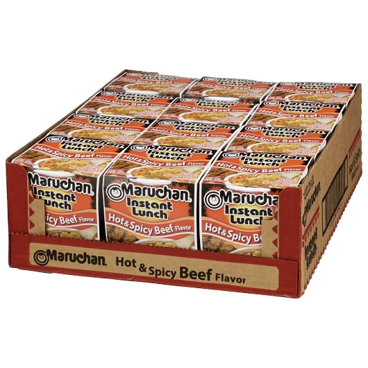Maruchan Hot & Spicy Beef Flavored Ramen Noodle Soup, 12 x 2.25 oz Case - DOT product image 2