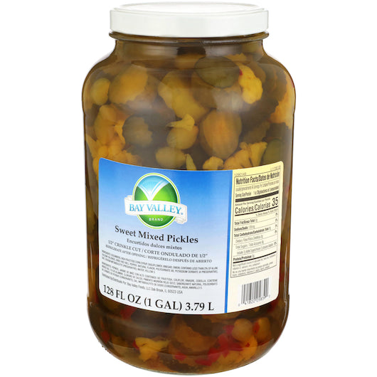 Bay Valley Sweet 232-280 Cut 1/2 Crinkle Mixed Pickle Chip Bulk, 4 x 1 GA Case - DOT product image 2