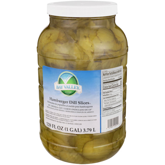 Bay Valley Dill Hamburger 614-678 Count 1/8 Crinkle Cut Pickle Slice Bulk, 4 x 1 GA Case - DOT product image 2