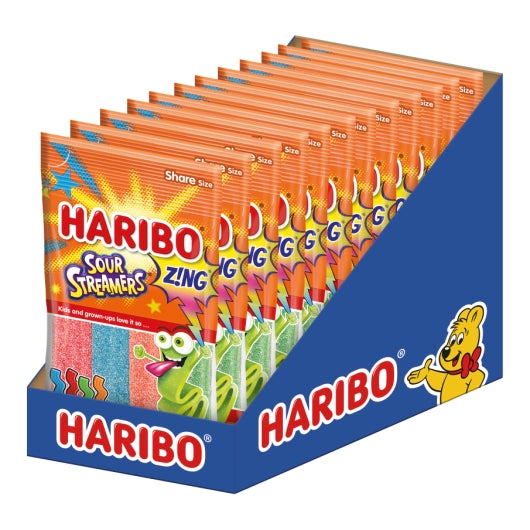 Haribo Confectionery Sour Streamers Gummy Candy, 12 x 4.5 oz Case - DOT product image 2