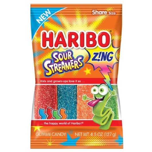 Haribo Confectionery Sour Streamers Gummy Candy, 12 x 4.5 oz Case - DOT product image 3