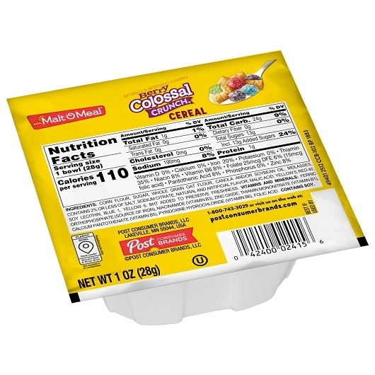 Malt O Meal Berry Colossal Crunch Cereal, 96 x 1 oz Case - DOT product image 2