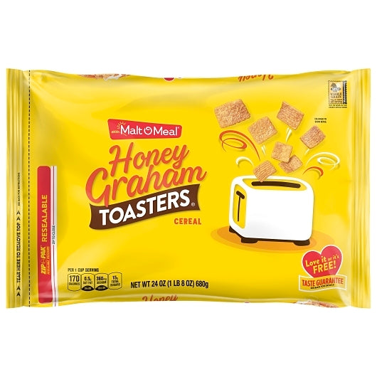Malt O Meal Honey Graham Squares Cereal, 9 x 24 oz Case - DOT product image 2