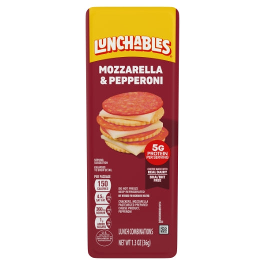 Lunchables Pepperoni & Mozzarella Cheese With Crackers Snack Kit, 12 x 1.3 oz Case - Crackers & Grahams - image 2