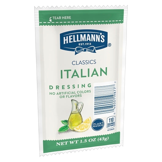Hellmanns Zesty Italian Classics Italian Salad Dressing Single Serve, 102 x 1.5 oz Case - Alternate product angle or state