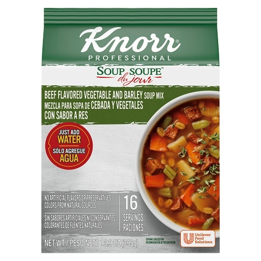Knorr Soup Du Jour Beef Flavored Vegetable And Barley Mix, 4 x 13.9 oz Case - DOT product image 2