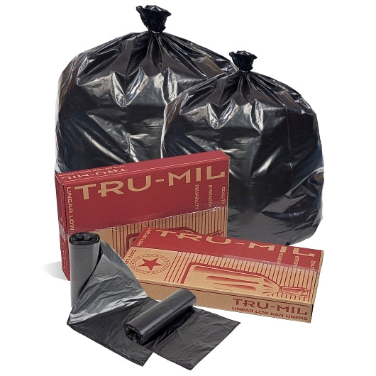Pitt Plastics True-Mil 36 Inch X 58 Inch 1.8 Millimeter 55 Gallons Heavy Black Star Perforated Roll Can Liner, 5 x 10 ct - DOT product image 2