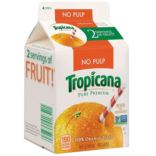 Tropicana Pure Premium Orange Juice, 14 Fluid Ounce - 12 per case. - DOT product image 2