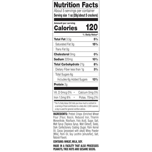 Pretzel Crisps Drizzlers DARK CHOCOLATE, 12 x 5.5 oz Case - DOT product image 3