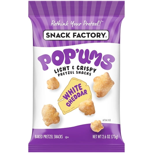 Snack Factory Pop'Ums White Cheddar Pretzel Snack, 8 x 2.6 oz Case - Snacks - image 2