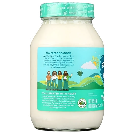 Follow Your Heart Soy Free Vegan Mayonnaise Jar, 6 x 32 fl oz Case - DOT product image 2