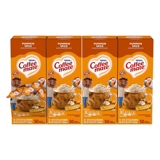 Coffee Mate Pumpkin Spice Flavor Liquid Coffee Creamer Single Serve, 4 x 18.7 fl oz Case - DOT product image 2