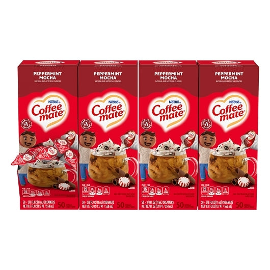 Coffee Mate Peppermint Mocha Single Serve Liquid Creamer, 4 x 18.7 fl oz Case - DOT product image 2