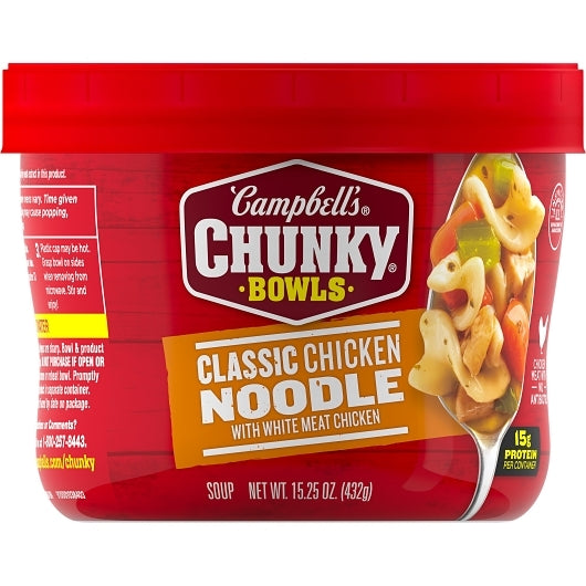 Campbell's Chunky Chicken Noodle Soup Bowl, 8 x 15.25 oz Case - DOT product image 2