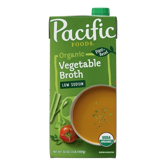 Pacific Foods Organic Low Sodium Vegetable Broth, 12 x 32 oz Case - DOT product image 2