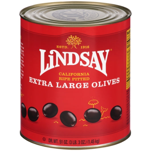 Lindsay Pitted Ripe Extra Large Domestic Olives Canned, 6 x 51 oz Case - DOT product image 2