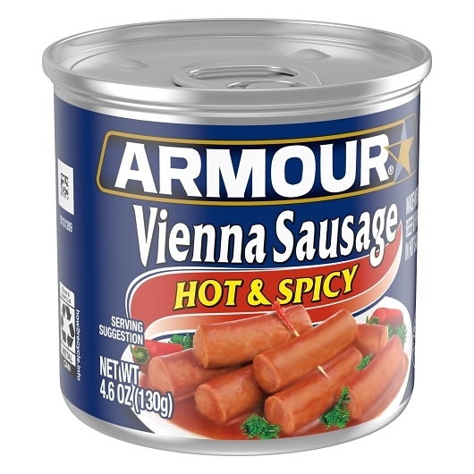 Armour Hot and Spicy Flavored Vienna Sausage, 24 x 4.6 oz Case - DOT product image 2