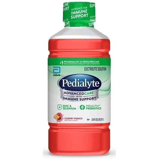Pedialyte 8 Drink Advanced Care Flavored Electrolyte Solution Cherry, 8 x 1 LT Case - Nutrition Drinks - image 2