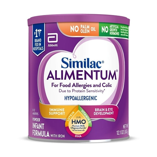Similac Alimentum Hypoallergenic Non-GMO Milk-Based Powder Infant Formula Can With Iron, 6 x 12.1 oz Case - Baby Food -