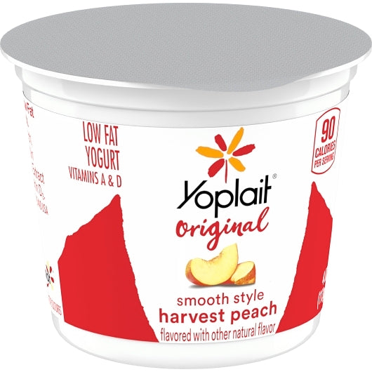 Yoplait Low Fat Variety Pack 24 Red Raspberry and 24 Harvest Peach Yogurt, 1 x 48 ct Case - DOT product image 8
