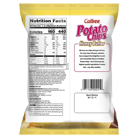 Calbee Potato Chips Honey Butter, 6 x 2.8 oz Case - Snacks - image 2