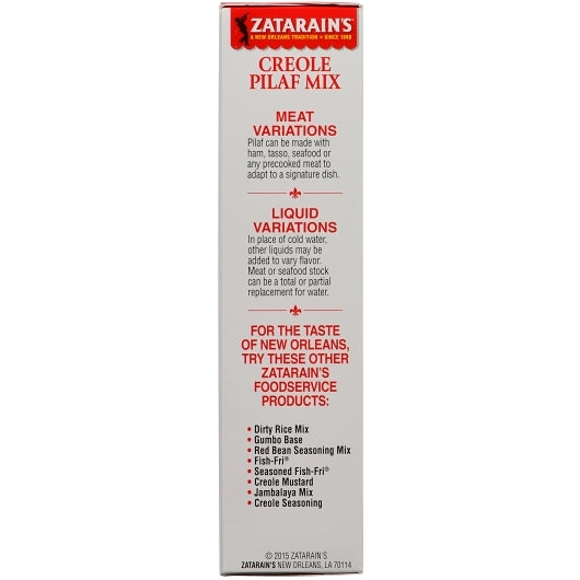 Zatarain's Creole Pilaf Mix, 8 x 36.5 oz Case - DOT product image 8