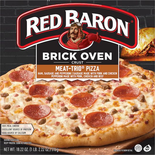 Red Baron Brick Oven Pizza Meat Trio, 16 x 18.22 oz Case - Prepared Foods - image 2